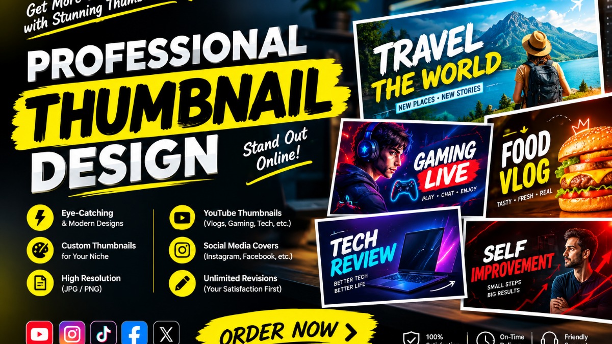 I will design professional social media posts, flyers, banners, and thumbnails — image 1
